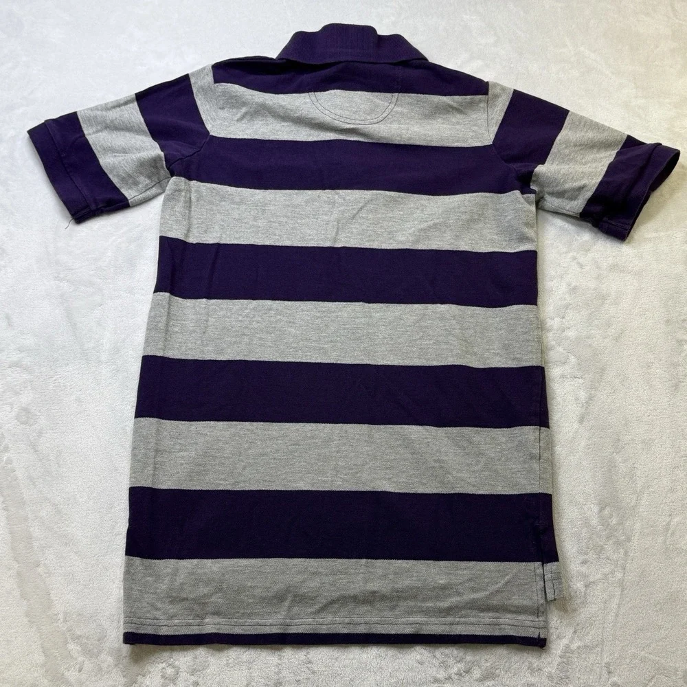 LSU Tigers Striped Polo Shirt NCAA Knights‎ Apparel Purple Gray Mens S